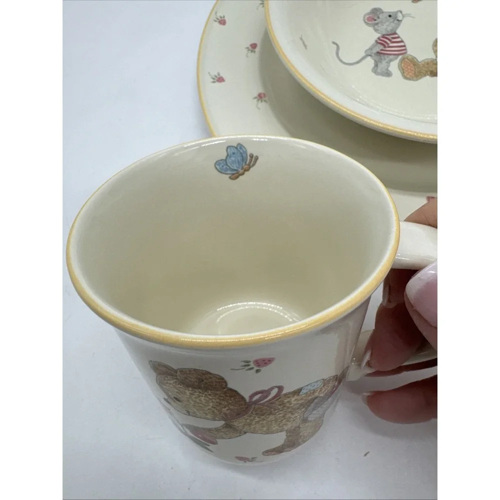 Mikasa Teddy Set Of Dinner Plate, Mug And Cereal Bowl CC018